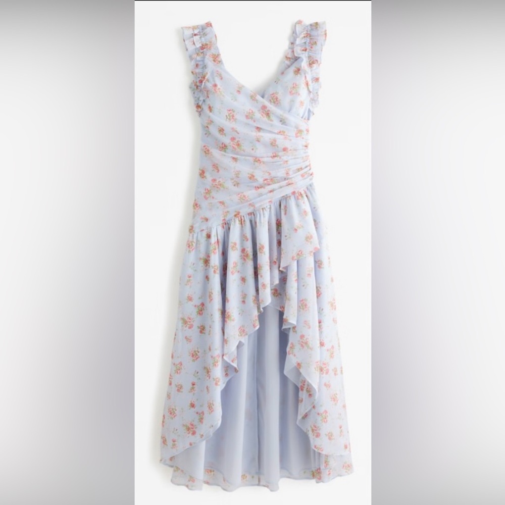 Abercrombie & Fitch High/Low Blue Floral Dress